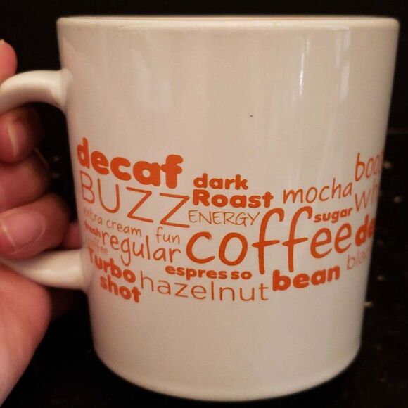 Dunkin Donuts Coffee Mug 2011 Buzz Words Advertisement Cup - Picture 8 of 10